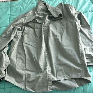 GUC LL Bean Men’s Sunwashed Canvas Shirt, Traditional Fit, size XL, Sage Green
